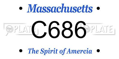 C686 Massachusetts License Plate