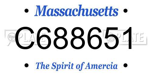 C688651 Massachusetts License Plate