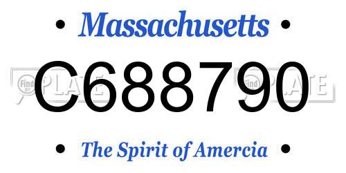 C688790 Massachusetts License Plate