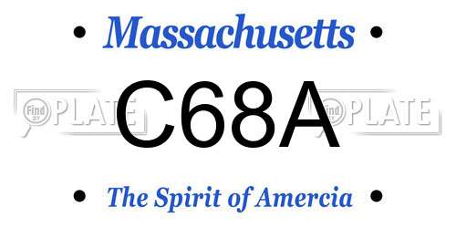 C68A Massachusetts License Plate