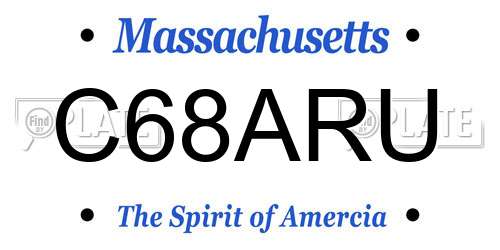 C68ARU Massachusetts License Plate