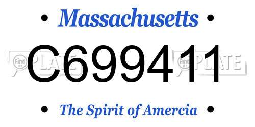 C699411 Massachusetts License Plate