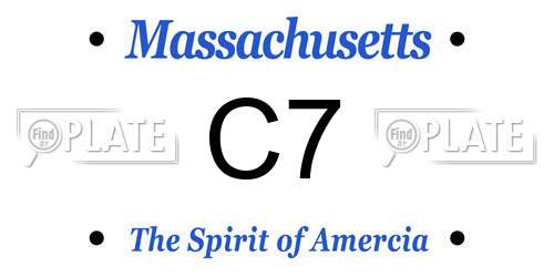 C7 Massachusetts License Plate