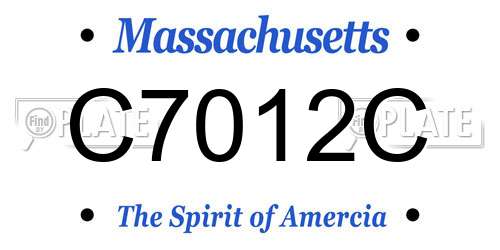 C7012C Massachusetts License Plate