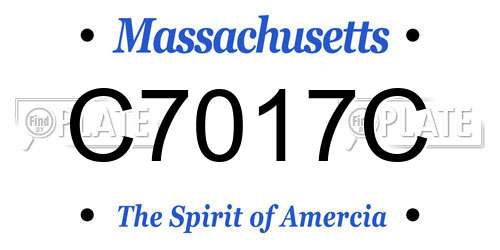 C7017C Massachusetts License Plate
