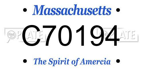 C70194 Massachusetts License Plate