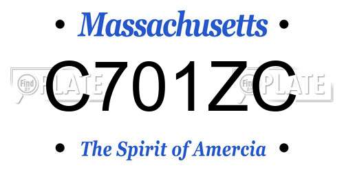 C701ZC Massachusetts License Plate