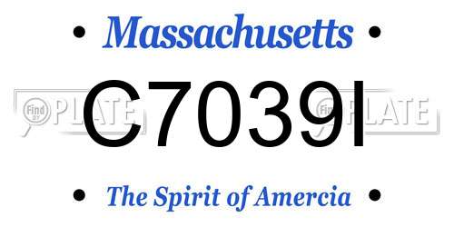 C7039I Massachusetts License Plate