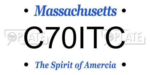 C70ITC Massachusetts License Plate