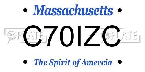 C70IZC Massachusetts License Plate