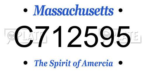 C712595 Massachusetts License Plate