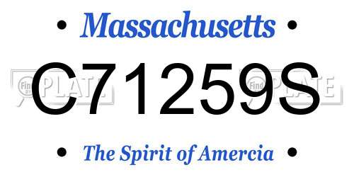 C71259S Massachusetts License Plate