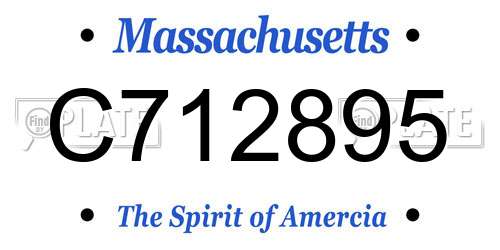 C712895 Massachusetts License Plate
