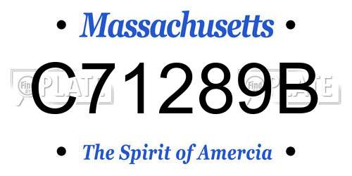 C71289B Massachusetts License Plate
