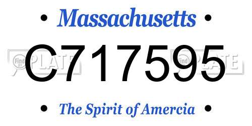 C717595 Massachusetts License Plate