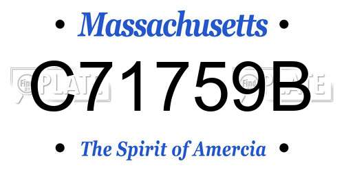 C71759B Massachusetts License Plate