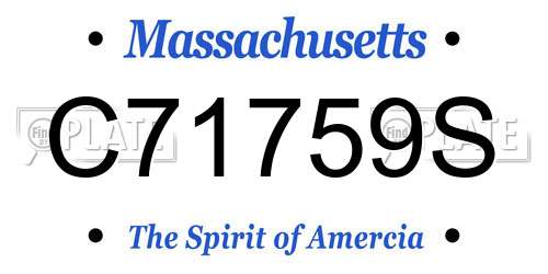C71759S Massachusetts License Plate