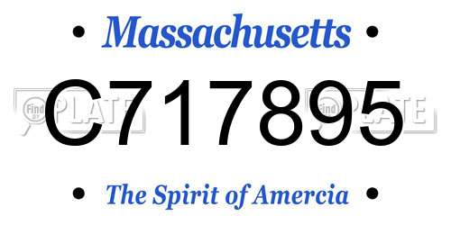C717895 Massachusetts License Plate