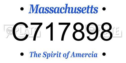 C717898 Massachusetts License Plate
