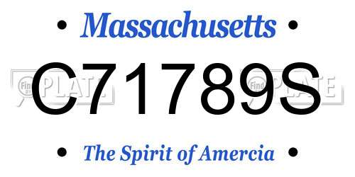 C71789S Massachusetts License Plate