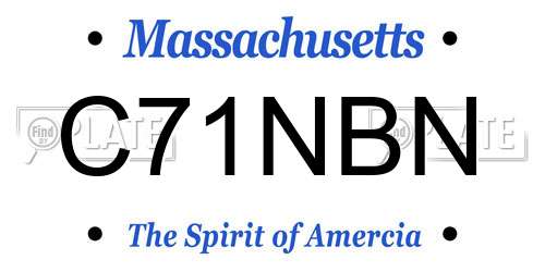 C71NBN Massachusetts License Plate