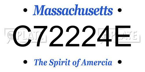 C72224E Massachusetts License Plate