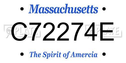 C72274E Massachusetts License Plate