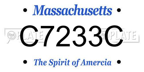 C7233C Massachusetts License Plate