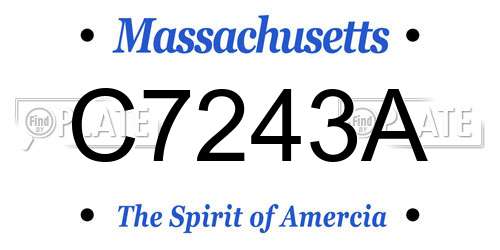 C7243A Massachusetts License Plate