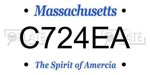 C724EA Massachusetts License Plate
