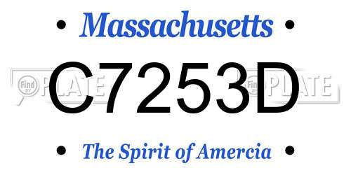 C7253D Massachusetts License Plate
