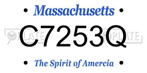 C7253Q Massachusetts License Plate