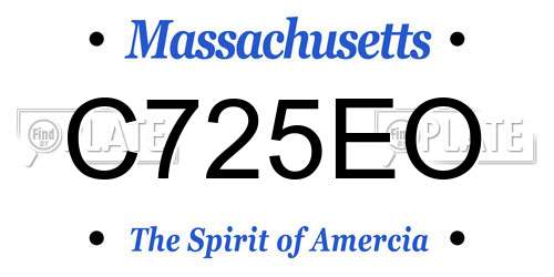 C725EO Massachusetts License Plate