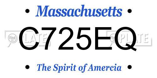 C725EQ Massachusetts License Plate