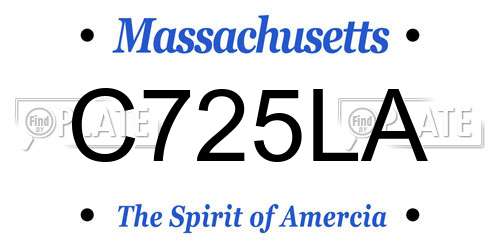 C725LA Massachusetts License Plate