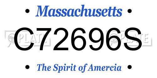 C72696S Massachusetts License Plate