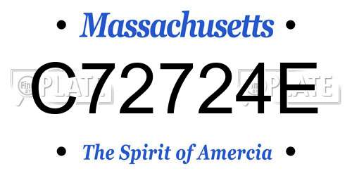 C72724E Massachusetts License Plate