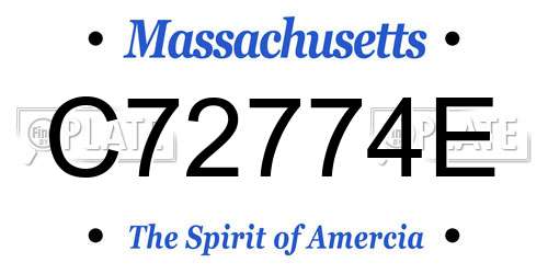 C72774E Massachusetts License Plate