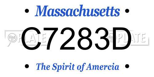 C7283D Massachusetts License Plate