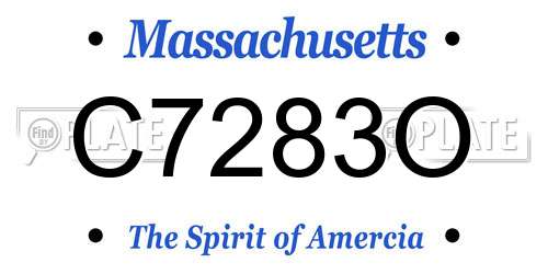 C7283O Massachusetts License Plate