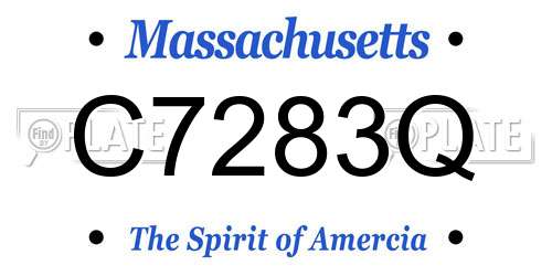 C7283Q Massachusetts License Plate