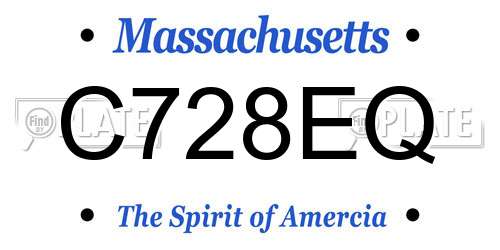 C728EQ Massachusetts License Plate
