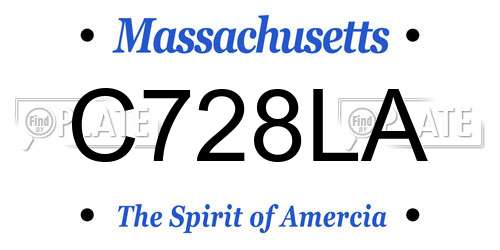 C728LA Massachusetts License Plate