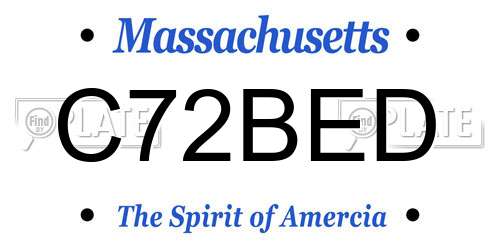 C72BED Massachusetts License Plate