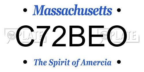 C72BEO Massachusetts License Plate