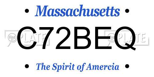 C72BEQ Massachusetts License Plate