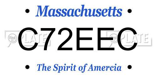 C72EEC Massachusetts License Plate