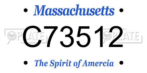 C73512 Massachusetts License Plate