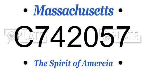 C742057 Massachusetts License Plate