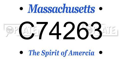 C74263 Massachusetts License Plate
